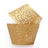 Cifeeo  50pcs Laser Cut Cupcake Wrappers Decor Birthday Cupcake Wrapper Wedding Party Decoration Baby Shower  snow white party supplies