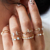 Back To School  punk jewelry women rings rose gold ring set vintage sale undefined wholesale bague femme for girls bts accesorios Christmas