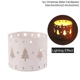 PATIMATE Lron Hollow Candle Holder 2021 Christmas Decorations For Home Merry Christmas Ornament Noel Navidad Natal Xmas Gifts