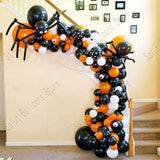 Christmas Gift 116Pcs Halloween Black Spider Wave Dot Latex Balloon Set Package Ghost Festival Party Decoration Latex Garland Kit ArchBalloons