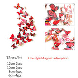 Cifeeo  18Pcs Black And White 3D Effect Crystal Butterflies Wall Sticker Beautiful Butterfly For Kids Room Wall Decals Home Decoration