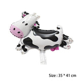 1Set Farm Animal Cake Topper Toppers Cow Pig Banner Horse Lion Pet Walking Balloons Kids Gift Birthday Party Decoration Supplies