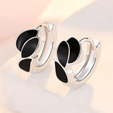 Hoop Earrings Black Leaf Earring For Women Fashion New Jewelry Girl