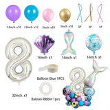 Little Mermaid Party Supplies Balloons Arch Set Mermaid Decoration Mermaid Birthday Party Favor Kids Birthday Parties Decoration