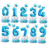 15PCS Number Foil Balloons Digit Birthday Balloons Decoration Number Balloon Happy Birthday Party Decorations Kids Pink Ballon