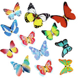 40Pcs Mixed Butterfly Edible Glutinous Wafer Rice Paper Cupcake Flag Cake Toppers Happy Birthday Party Wafer Paper Butterflies