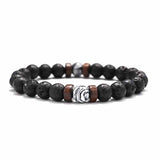 Volcanic Stone Bracelet for Men Lava Wooden 8mm Beads Bracelet Tibetan Buddha Wrist Chain Women Men's Jewelry Gift Bracelets