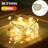 Christmas Gift 5 Colors LED Outdoor Light String Fairy Garland Battery Power Copper Wire Lights For Christmas Festoon Party Wedding