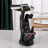 Cifeeo Resin Dog Statue Living Room Decor Decorative Storage Tray Sculpture Table Ornaments Animal Figurines For Home Desk Decoration