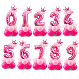 15PCS Number Foil Balloons Digit Birthday Balloons Decoration Number Balloon Happy Birthday Party Decorations Kids Pink Ballon