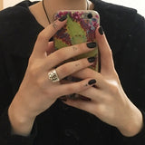 Cifeeo NEW Daisy Flower Rings for Women Punk Vintage INS Simple Smooth Plum Blossom Ring Small Flower Opening Rings Party Jewelry