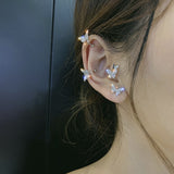 Korean Elegant Cute Rhinestone Butterfly Stud Earrings For Women Girls Fashion Metal Chain Boucle D'oreille Jewelry