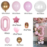 1 set Macaron Latex Balloons Pink 40 inch Number Foil  Balloon Helium Globos Baby Shower Decoration Birthday Party Supplies