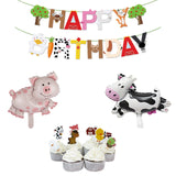 1Set Farm Animal Cake Topper Toppers Cow Pig Banner Horse Lion Pet Walking Balloons Kids Gift Birthday Party Decoration Supplies