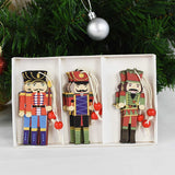 Christmas Gift 9pcs Wooden Nutcracker Soldier Christmas Tree Hanging Decor Nutcracker Puppet Xmas Wooden Pendants For New Year Home Ornaments