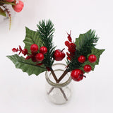 1Pcs Christmas Decor Artificial Flower Stamens Pearl Branches Mixed Berry For Wedding Decoration DIY Gift Box Craft Fake Flowers