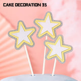 Back to school supplies  Cifeeo  Dream Girl Unicorn Birthday Cake Topper Doll Decoration Pink Rainbow Five Pointed Star Plug-In Happy Birthday Cake Decoration