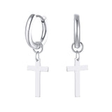 Christmas Gift Stainless Steel Earring with Cross Charm for Guys Men's Jewelry