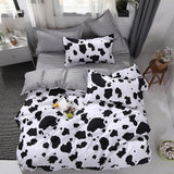 Cifeeo White Black Cow Leopard Printed Bed Cover Set Kids Duvet Cover Adult Boys Girls Bed Linen Bedsheet and Pillowcase Bedding Sets