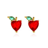 Fashion Cherry Earrings for Women Elegant Dried Flower Resin Cherries Pendant Earrings Wholesale Jewelry