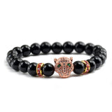 Christmas Gift 12 Style Bracelet Men Black Lava Healing Balance Beads Reiki Buddha Prayer Natural Stone Yoga Bracelet For Women Leopard Head