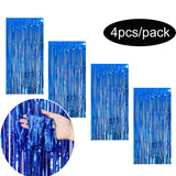 4pcs/Pack Glitter Backdrop Fornite Curtain Bachelorette Party Birthday Party Decorations Tinsel Curtain Wedding Decoration Birth