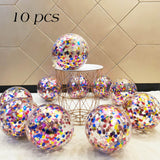 Back  To School Cifeeo 10/20 Rose Confetti Latex Transparent Balloons Metallic Confetti Ballon Baby Shower Kids Birthday Party Wedding Decoration Ball