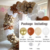 162Pcs White Sand Gold Balloons Arch Garland Retro Color Birthday Balloons Wedding Birthday Baby Shower Party Backdrop Decor