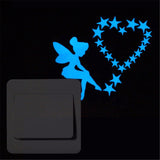 Pure Blue Light Noctilucent Star Animal Paste Glow In The Dark Switch Paste Wall Stickers Children's Room Living Room Decoration