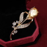ZOSHI Fashion Jewelry Gold color Brooch Pins Austria Crystals Imitation Pearl Flower Brooch Wedding Accessories Vintage