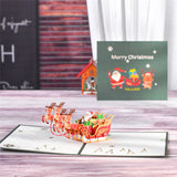 Merry Christmas Cards Christmas Tree Winter Gift Pop-Up Cards Christmas Decoration  Stickers Laser Cut New Year Greeting Cards