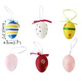 Cifeeo  6Pcs Easter Eggs Pendant Ornament Happy Easter Decorations For Home Colorful Eggs Hanging Easter Gift DIY Props Random Color