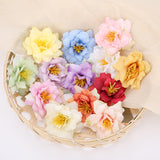 Cifeeo 10PCS 5.5cm Artificial Flower Head Silk Rose Orchid For Wedding Decoration Party DIY Wreath Gift Scrapbooking Craft Fake Flower