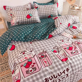 Cifeeo Nordic 220x240 Duvet Cover Bed Linen Bedding Set Cute Printed Quilt Cover Bedsheet Pillowcase Single Queen King Size Bedclothes