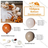 104pcs Doubled Matte Orange Balloons Garland Arch Apricot Cream Peach Birthday Wedding Baby Shower Anniversary Party Decor