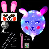 6pcs 20inch LED Light Animal Stickers Balloon Birthday Party Decorations Baby Shower Air Balloon Toy Balls Pig Unicorn Balloons