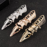 2022 NEW Fashion Cool Men Boys Punk Gothic Rock Scroll Joint Armor Knuckle Metal Full Finger Rings Gold Cospaly DIY Rings