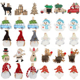 6pcs/lot Christmas Wood Clips santa snowman deer shape Christmas Party Photo Clips Clothespins New Year Decoration Photo Pegs