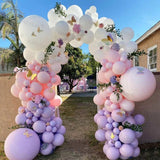 Cifeeo 1Set Pink Purple Balloons Garland Arched Kit Butterfly Birthday Chrome Gold Air Globos Wedding Baby Shower Party Decors Supplies