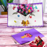 3D Pop-Up Cards Flowers Birthday Card Anniversary Gifts Postcard Maple Cherry Tree Wedding Invitations Greeting Cards