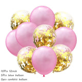 10Pcs Metal Latex Balloons Confetti Balloon Set For Wedding Birthday Party Balloon Decoration Baby Shower Helium Balloons