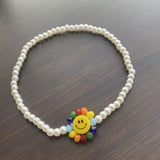 Korean New Vintage Natural Irregular Freshwater Pearl Cute Smiley Simple Bead Rings for Women Girls Jewelry Gifts