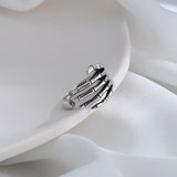 Adjustable Ring Trend Punk Rock Vintage finger ring Creative Skeleton Hand Loop Party Jewelry for Women Gift