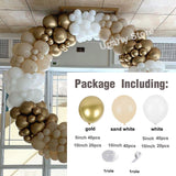 162Pcs White Sand Gold Balloons Arch Garland Retro Color Birthday Balloons Wedding Birthday Baby Shower Party Backdrop Decor