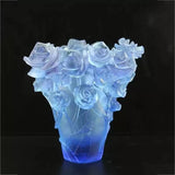 Eastern High-end Roses Design Vase Flowers Container Color Glazed Pot Fascination Luxry Crystal Artwork Desktop Arab Home DecorK