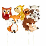 Christmas Gift Fox Deer Raccoon Animal Balloons Birthday Wedding Forest Party Decoration Metal Silver Latex Balloon Baby Shower Background Deco