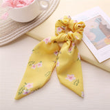 Cifeeo Fashion Colorful Bow Satin Long Ribbon Women Hair Scrunchies Scarf Ponytail Holder Elastic Hair Bands Hair Accessories