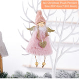 PATIMATE Christmas Angel Plush Doll Pendant Christmas Tree Ornament Christmas Decoration for Home Xmas Gifts Noel Navidad