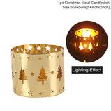 PATIMATE Lron Hollow Candle Holder 2021 Christmas Decorations For Home Merry Christmas Ornament Noel Navidad Natal Xmas Gifts