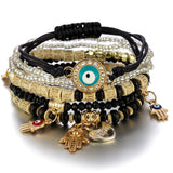 3-4pcs/set Fashion Multilayer Crystal Stone Beads Tassel Charms Bracelets & Bangles Pulseras Mujer Boho Bracelet for Women Gift